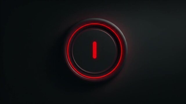 Close up of a button with a red light and a simple numeric design