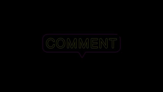 neon sign with comment text animation 