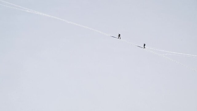 mountaineers on the Mont Blanc glacier, snow, ice, roped party, mountaineers, Mont Blanc, Italy