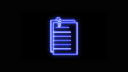 A vibrant document icon with multiple lines of text, representing official files and important data for digital interfaces, isolated on black background.