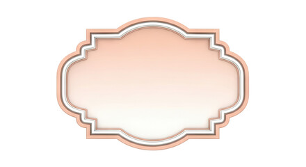 Fototapeta premium Ornate empty label with rose gold and silver border