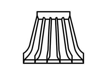 Icono lineal de un tobog&aacute;n acu&aacute;tico con m&uacute;ltiples carriles de descenso para parque de atracciones
