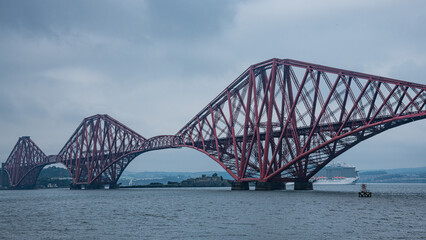 Fototapeta premium Steel made Firth Of Forth Bridge Edinburgh Scotland Great Britain, UK