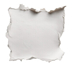 Obraz premium Torn Paper Sheet Isolated on Transparent Background – Realistic Ripped White Paper Frame with Rough Edges for Design Template