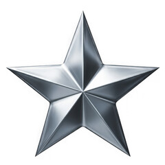 Obraz premium Shiny silver star isolated on transparent background