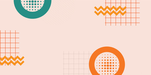 Nude pastel color memphis background geometric abstract background vector ilustration.