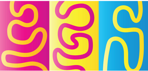 Obraz premium Abstract doodle featuring playful wavy hand-drawn illustration with flowing organic lines and expressive sketch strokes. Modern minimal artistic composition with creative freeform shapes and carves