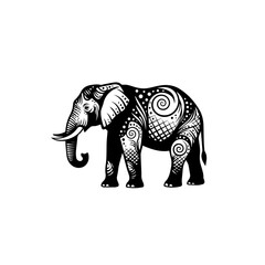 Fototapeta premium Stylized Elephant Illustration with Intricate Tribal Patterns