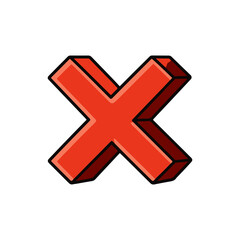 Obraz premium cross 3D icon vector on a white background Vector color 3D icon on a white background