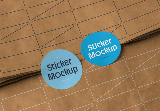 Two Circle Sticker Mockups
