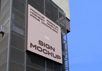 Sign On Elevation Mockup