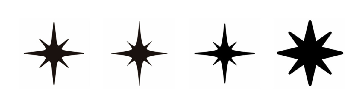 Progression of a star shape with increasing number of points Vector, illustration