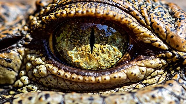 Closeup of a crocodile eye