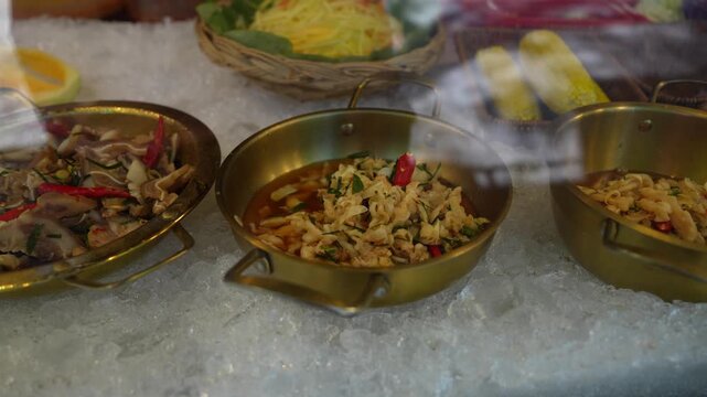 Traditional Cambodian street food market stall