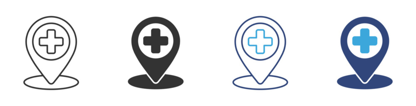 Medical location point icon set,  vector illustration . 