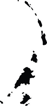 Precise silhouette map of Vanuatu with accurate island boundaries. Clean vector EPS illustration isolated on white background, suitable for geography, travel, and educational projects.