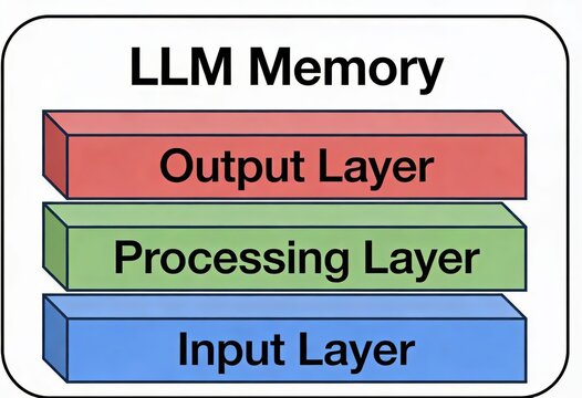 Understanding LLM Memory Architecture with Input Processing and Output Layers in Advanced Artificial Intelligence Systems captured with clarity