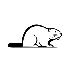 Obraz premium Beaver vector illustration in black. International Beaver Day. Types of animals, ecosystem of wetlands 