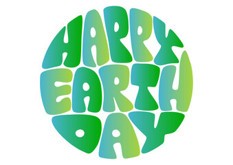 アースデーのレトロな円形タイポグラフィ