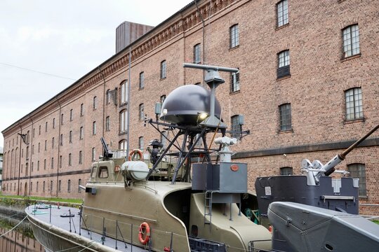 A view of the sensor suite aboard the KNM Blink motor gun boat in the navy museum in Horten, Norway.