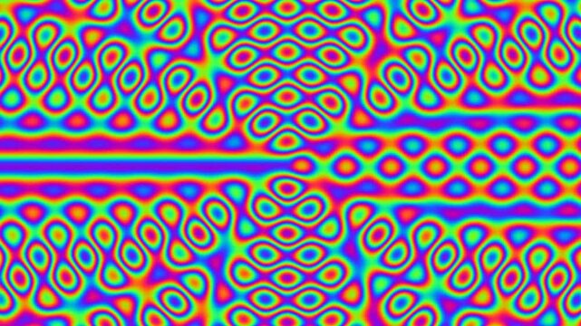 Abstract neon rainbow optical illusion pattern morphing seamlessly Psychedelic VJ Loop background