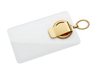 A gold-colored usb flash drive with a keychain attached to it.