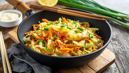 Asiatische Wei&szlig;kohlpfanne mit Sesam