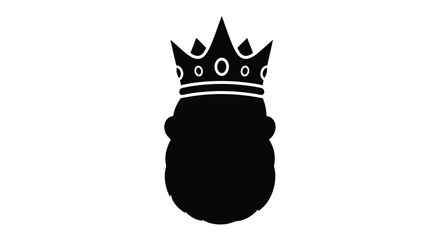 A striking black silhouette of a crowned head regal and imposing silhouette © md