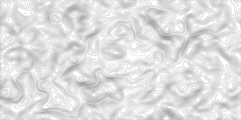 Clean white terrain relief pattern with concentric contour lines, organic shapes, and subtle shadows creating a minimal geographic background for cartography and creative design projects © Mirror