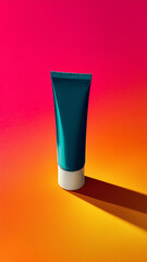 Minimal Cosmetic Tube On Vibrant Gradient Background
