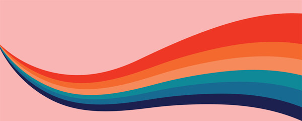 Abstract colorful layered wave background illustration