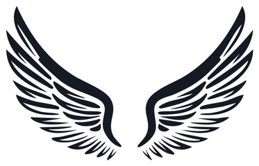 Fototapeta premium Stylized graphic illustration of wings, showing flight and freedom.