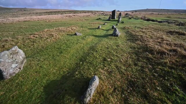 Dartmoor historic rows of stones