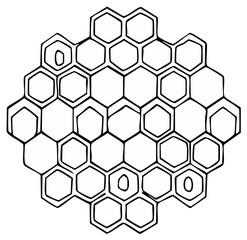 Obraz premium Abstract Hexagonal Pattern Geometric Design in Black and White