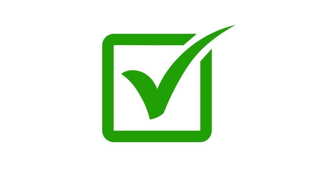 Minimalist, green, checkmark, animation, inside, square, frame, on, white, background, perfect, for, task, completion, success, and, modern, UI, design, elements.
