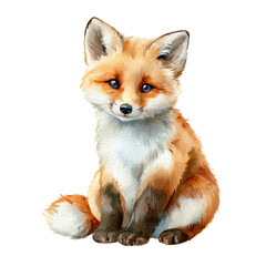 Obraz premium Adorable Red Fox Sitting Gracefully, Captured in Stunning Detail