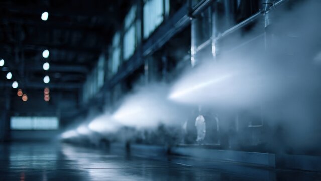 Industrial cooling system with mist