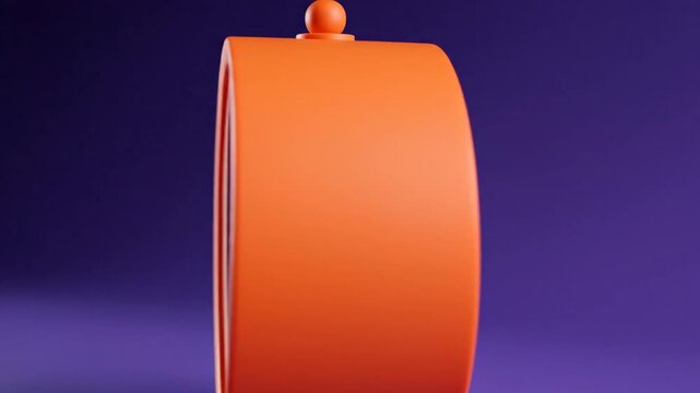 Orange Alarm Clock on Purple Background, Time Passing, Deadline, Urgency, and Punctuality Concept.