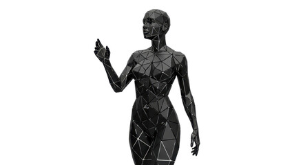 Obraz premium Abstract woman touching virtual screen