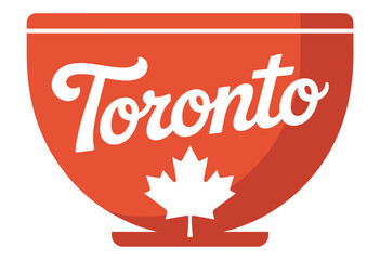 Fototapeta premium Vibrant and Playful Toronto Logo Featuring Maple Leaf on Bold Red Background