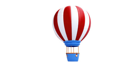 Fototapeta premium Red and white striped hot air balloon