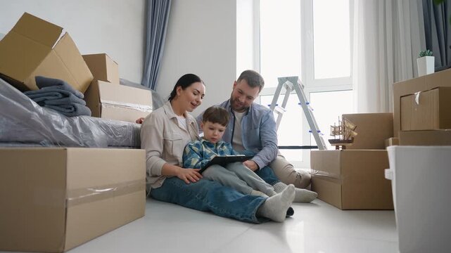 Family planning a new home renovation together
