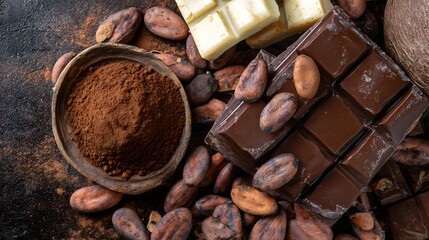 chocolate beans and chocolate