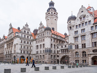 Obraz premium Leipzig city center in Saxony, Germany, central Europe
