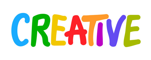 Creative colored text, symbol of innovation and change