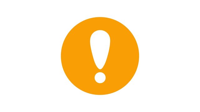 Minimalist, white, exclamation, point, animation, in, an, orange, circle, on, white, background, perfect, for, alerts, notifications, and, important, video, announcement, overlays.
