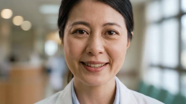 Extreme Close Up of Empathetic Female Physician with High Detail