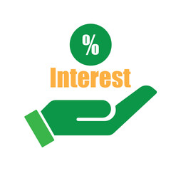 Zero Percent Interest Financial Icon Illustration.