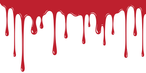 Liquid Drip Border Effect on Transparent Background.