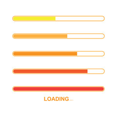 Colorful Loading Progress Bars UI Illustration.